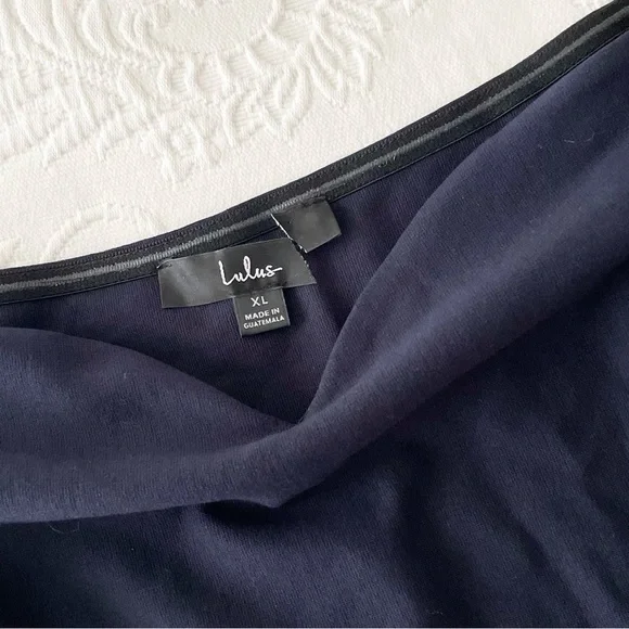 NWOT Lulus How Much I Care Midnight Blue Off-the-Shoulder Midi Dress XLarge - Picture 4 of 6